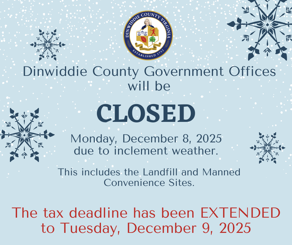 County Offices CLOSED on Monday 12/8/25