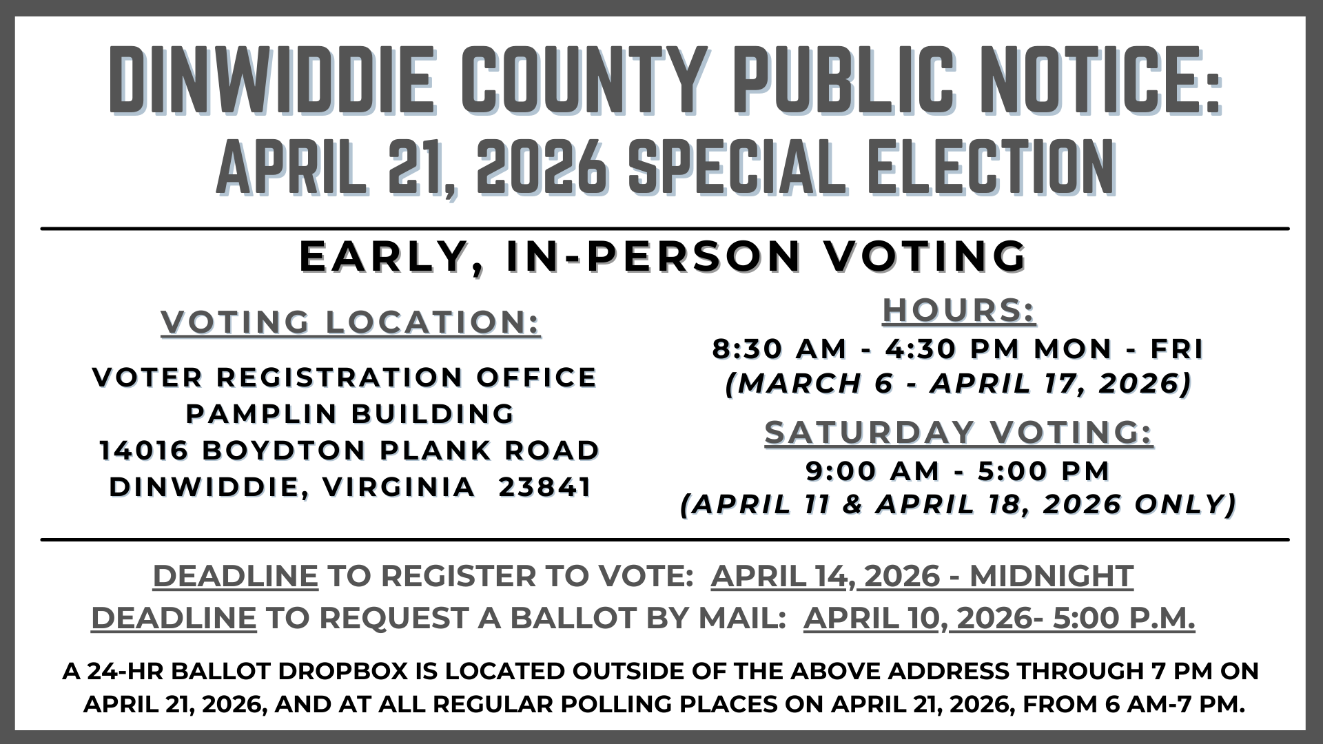Early Voting Opens March 6th