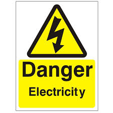 Danger electricity in yellow triangle